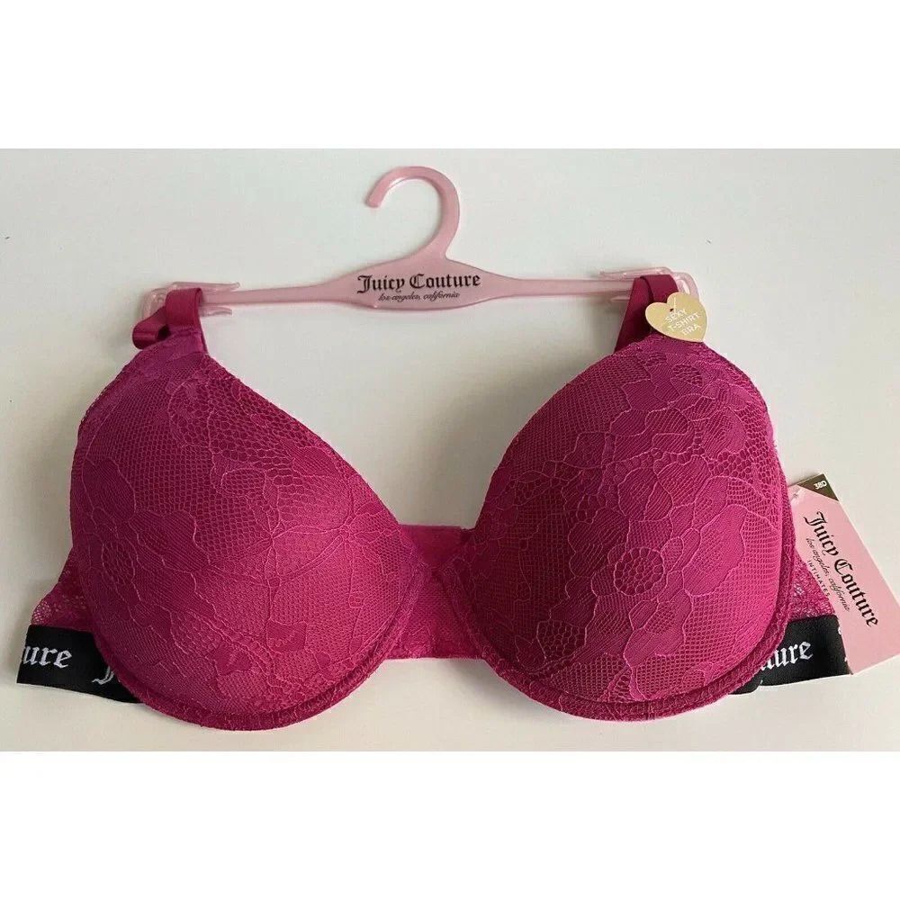 Juicy Couture Sexy T-Shirt Bra Glam Lace Sz 38D Tropical Sunset JC2074U NWT